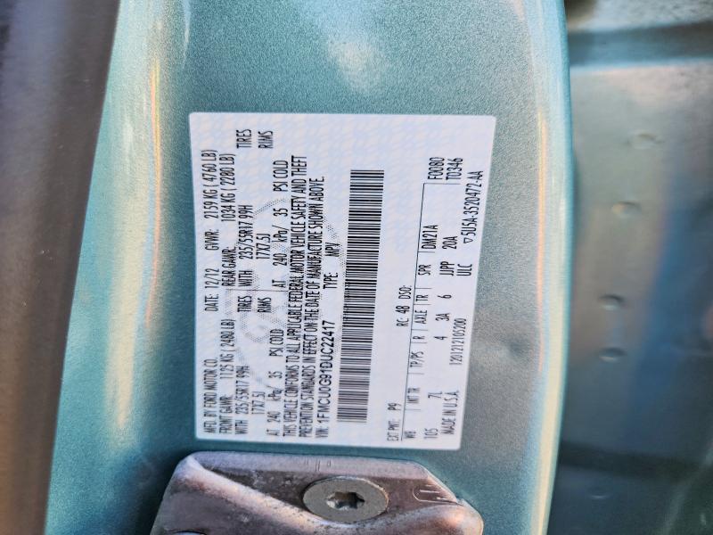 Продажа на аукционе авто 2013 Ford Escape, vin: 1FMCU0G91DUC22417, номер лота: 54670016