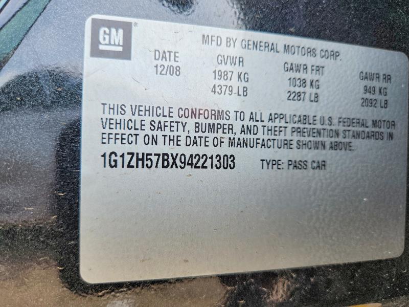 54613296 :رقم المزاد ، 1G1ZH57BX94221303 vin ، 2009 Chevrolet Malibu مزاد بيع