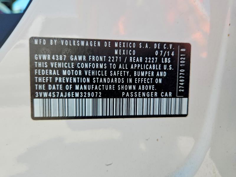Aukcja sprzedaży 2014 Volkswagen Jetta, vin: 3VW4S7AJ6EM329072, numer aukcji: 53482086