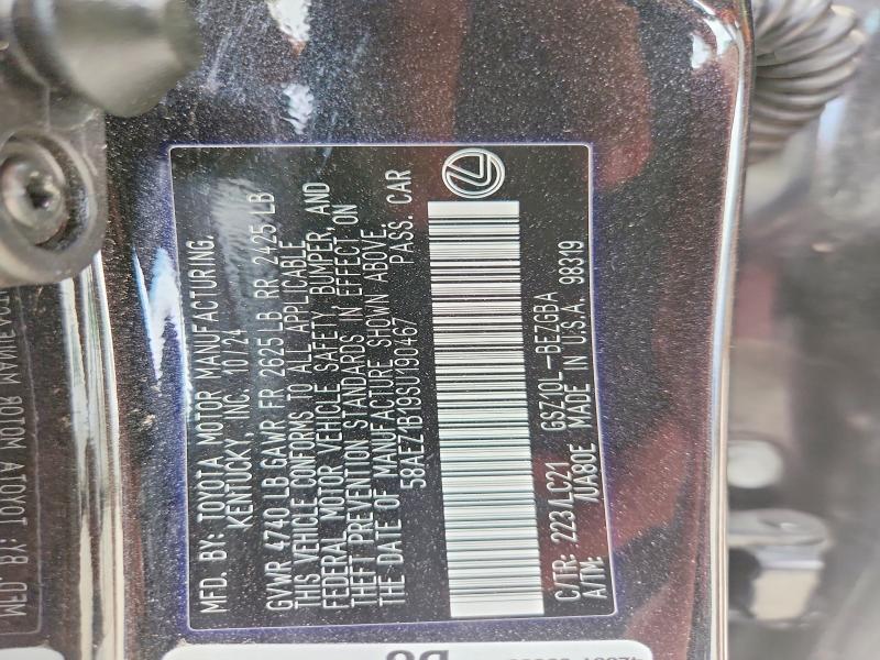 55411376 :رقم المزاد ، 58AEZ1B19SU190467 vin ، 2025 Lexus Es 350 مزاد بيع
