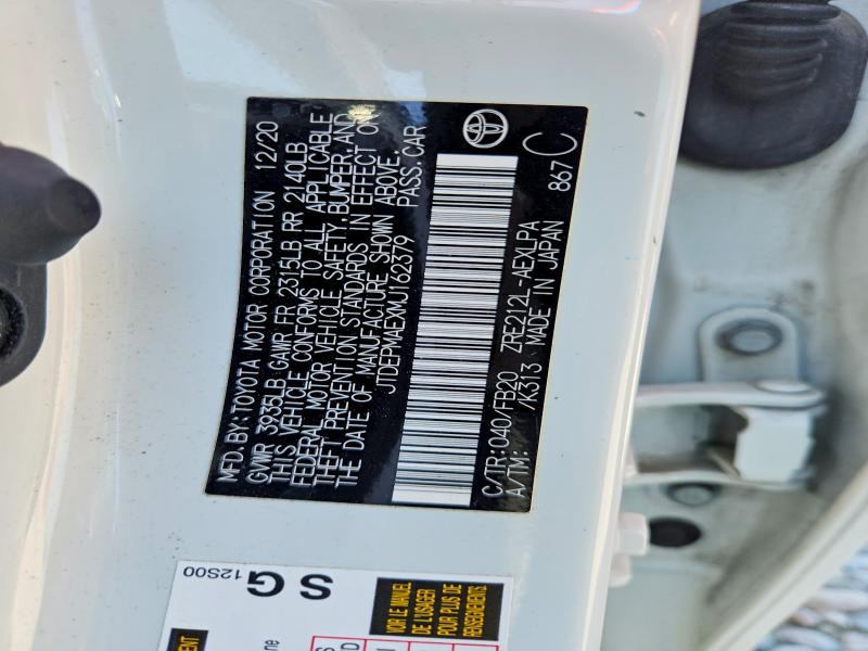 54289906 :رقم المزاد ، JTDEPMAEXMJ162379 vin ، 2021 Toyota Corolla مزاد بيع