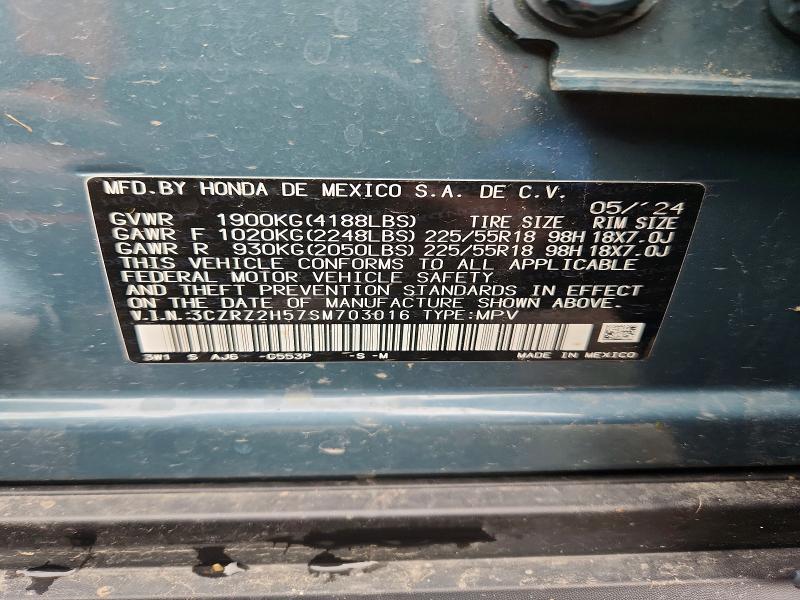 Продаж на аукціоні авто 2025 Honda Hr-v, vin: 3CZRZ2H57SM703016, номер лоту: 51835706