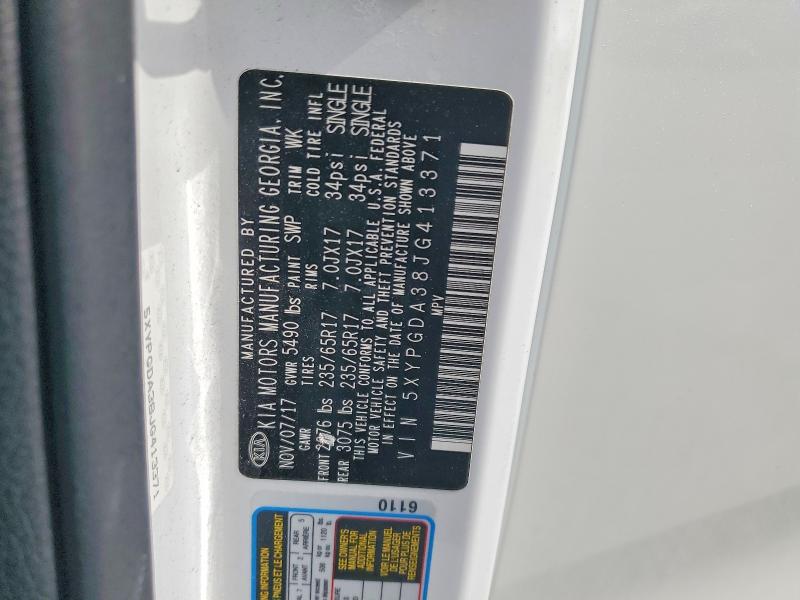 Aukcja sprzedaży 2018 Kia Sorento, vin: 5XYPGDA38JG413371, numer aukcji: 52130386