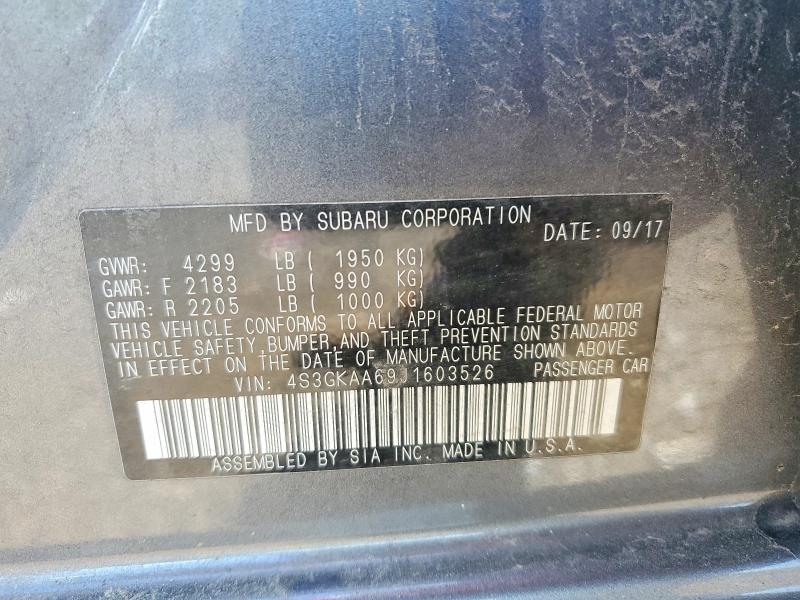 Aukcja sprzedaży 2018 Subaru Impreza, vin: 4S3GKAA69J1603526, numer aukcji: 53442966