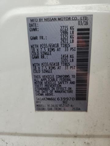 Aukcja sprzedaży 2016 Nissan Pathfinder, vin: 5N1AR2MN6GC639970, numer aukcji: 52596046