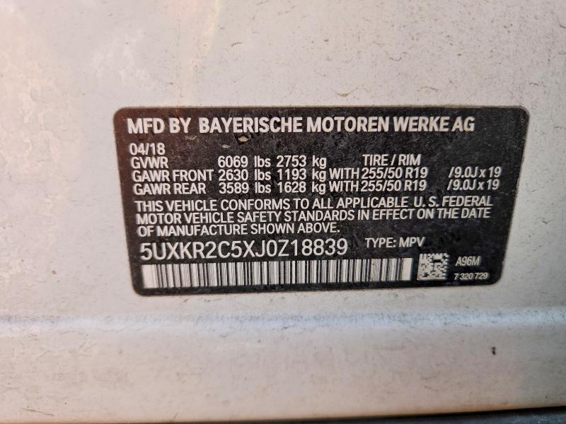 Продаж на аукціоні авто 2018 Bmw X5, vin: 5UXKR2C5XJ0Z18839, номер лоту: 53423396