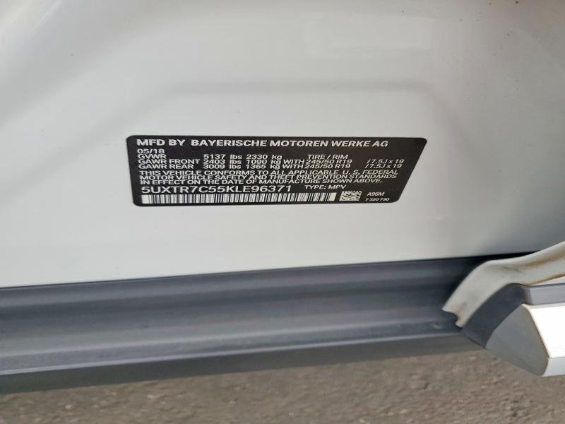52968456 :رقم المزاد ، 5UXTR7C55KLE96371 vin ، 2019 Bmw X3 مزاد بيع