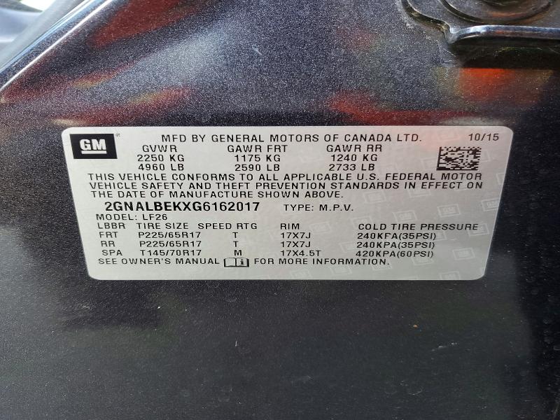 Продажа на аукционе авто 2016 Chevrolet Equinox, vin: 2GNALBEKXG6162017, номер лота: 54974286