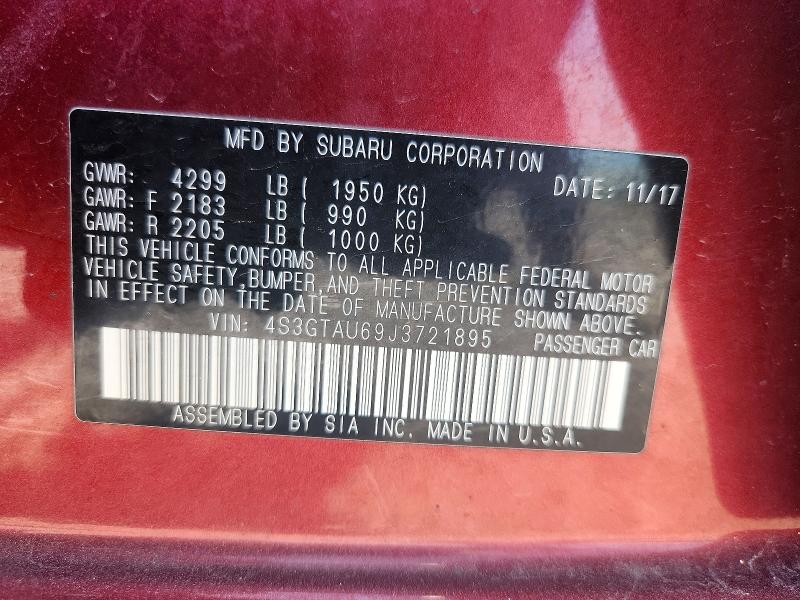 Aukcja sprzedaży 2018 Subaru Impreza, vin: 4S3GTAU69J3721895, numer aukcji: 54816476