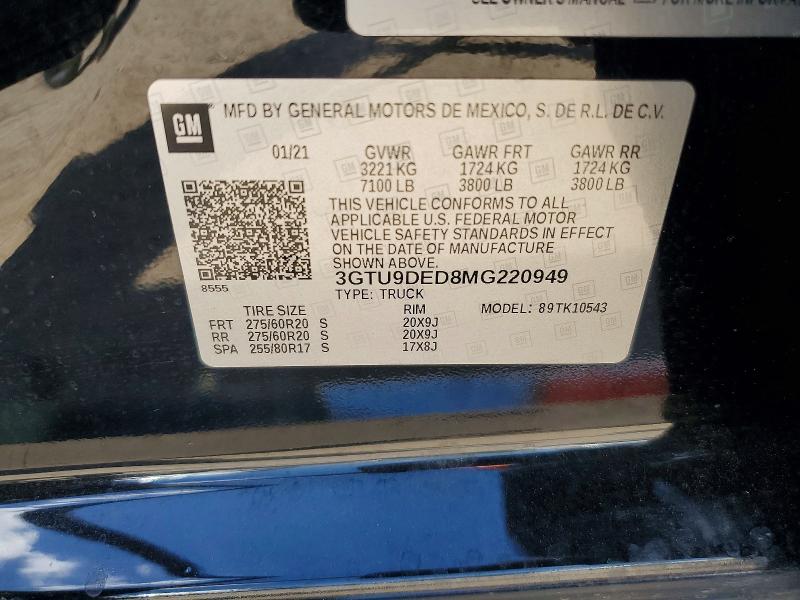 Продажа на аукционе авто 2021 Gmc Sierra, vin: 3GTU9DED8MG220949, номер лота: 53371876