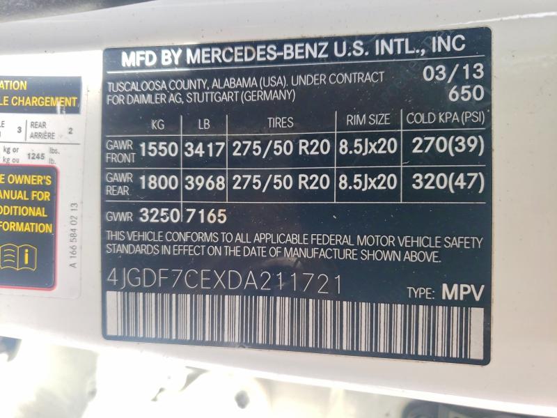 Продажа на аукционе авто 2013 Mercedes-benz Gl, vin: 4JGDF7CEXDA211721, номер лота: 52652416