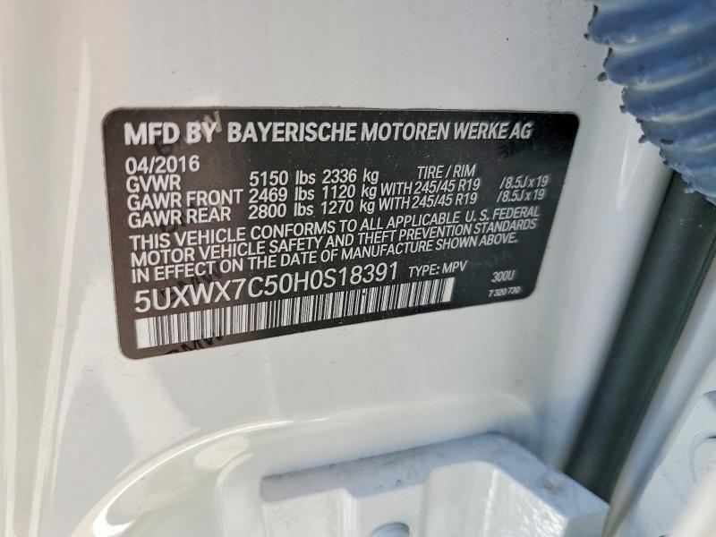 Продажа на аукционе авто 2017 Bmw X3, vin: 5UXWX7C50H0S18391, номер лота: 52572106