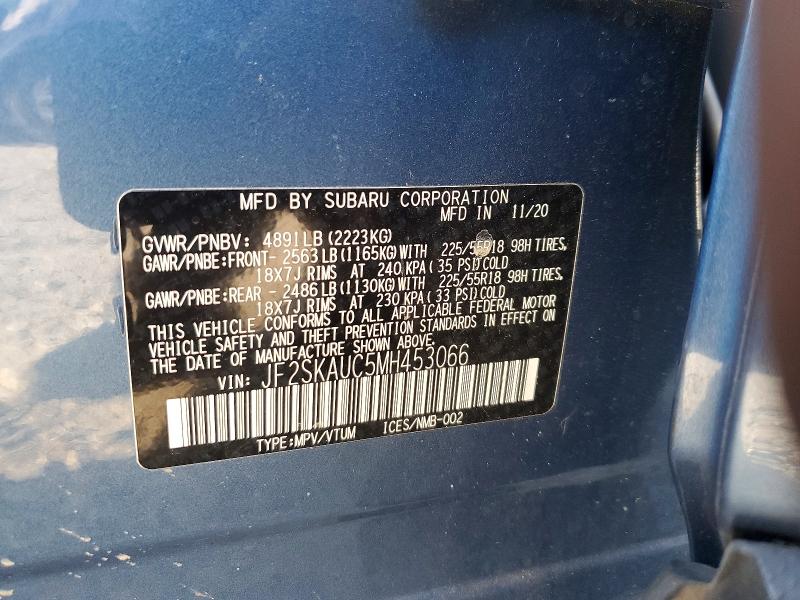 Продажа на аукционе авто 2021 Subaru Forester, vin: JF2SKAUC5MH453066, номер лота: 53105286