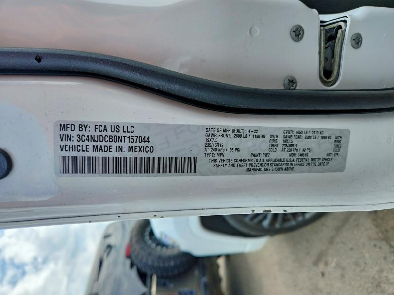 Продаж на аукціоні авто 2022 Jeep Compass, vin: 3C4NJDCB0NT157044, номер лоту: 54174406