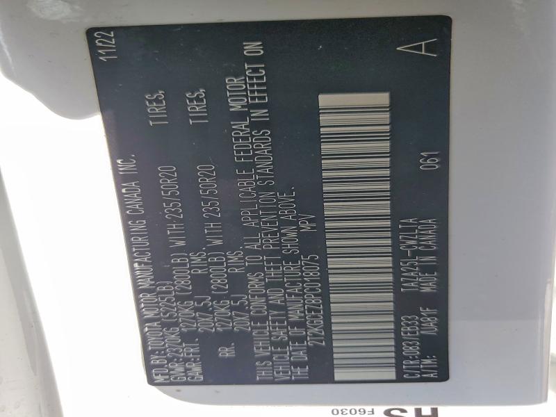 Aukcja sprzedaży 2023 Lexus Nx, vin: 2T2KGCEZ8PC018075, numer aukcji: 55517916