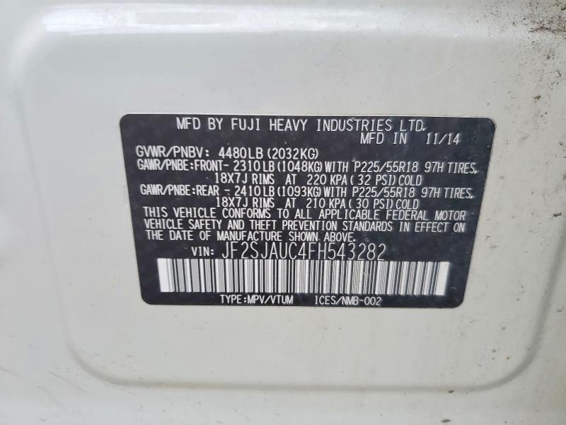 51938266 :رقم المزاد ، JF2SJAUC4FH543282 vin ، 2015 Subaru Forester مزاد بيع
