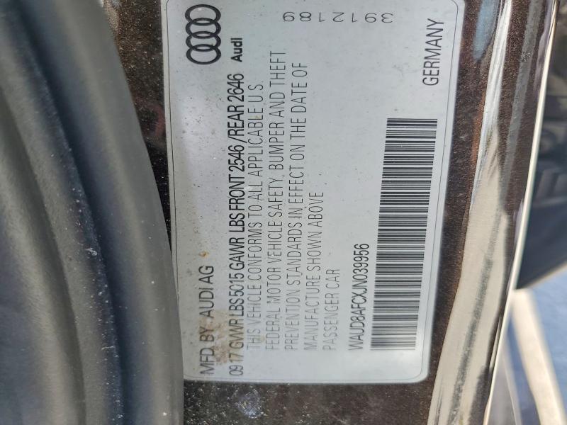 54733246 :رقم المزاد ، WAUD8AFCXJN039956 vin ، 2018 Audi A6 مزاد بيع