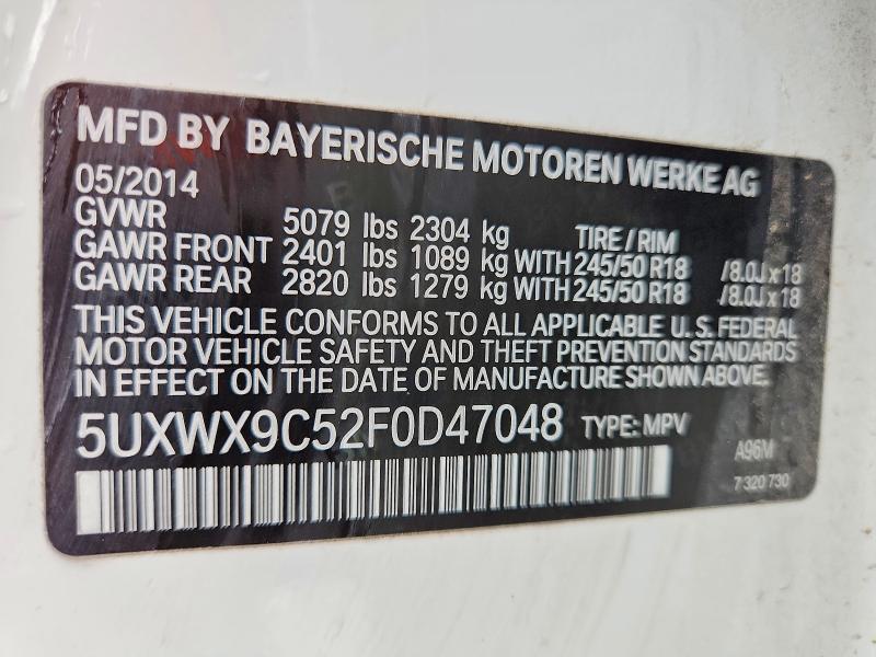 54312416 :رقم المزاد ، 5UXWX9C52F0D47048 vin ، 2015 Bmw X3 مزاد بيع
