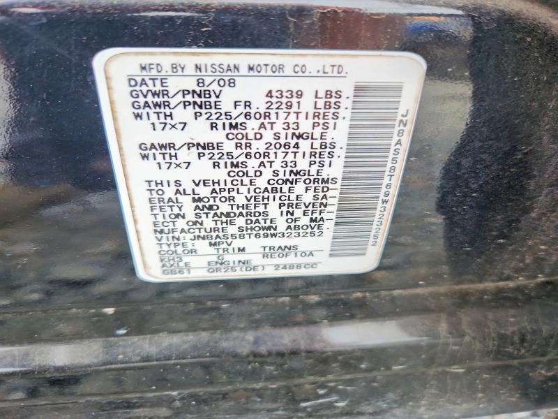 Aukcja sprzedaży 2009 Nissan Rogue, vin: JN8AS58T69W323252, numer aukcji: 53183086