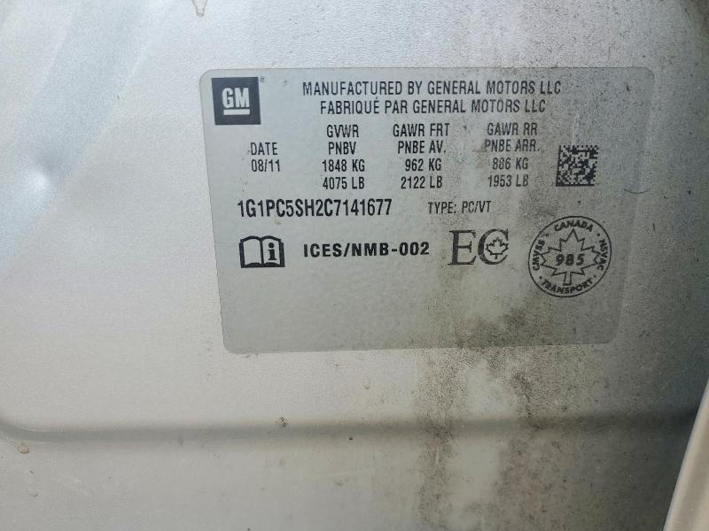 Продажа на аукционе авто 2012 Chevrolet Cruze, vin: 1G1PC5SH2C7141677, номер лота: 52005636