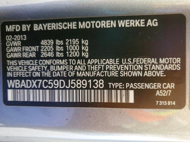54621916 :رقم المزاد ، WBADX7C59DJ589138 vin ، 2013 Bmw 335 مزاد بيع