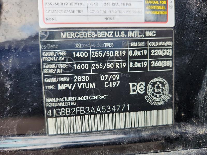 Продаж на аукціоні авто 2010 Mercedes-benz Ml, vin: 4JGBB2FB3AA534771, номер лоту: 52683346