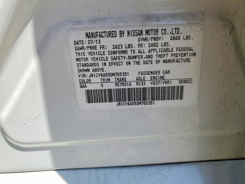 Aukcja sprzedaży 2013 Infiniti G37 Sedan, vin: JN1CV6AR5DM765351, numer aukcji: 53922826