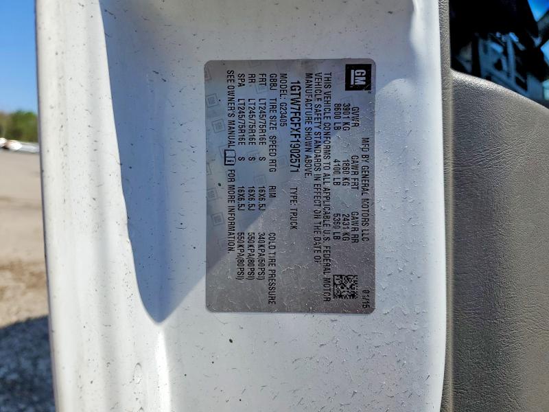 52564916 :رقم المزاد ، 1GTW7FCFXF1902571 vin ، 2015 Gmc Savana مزاد بيع