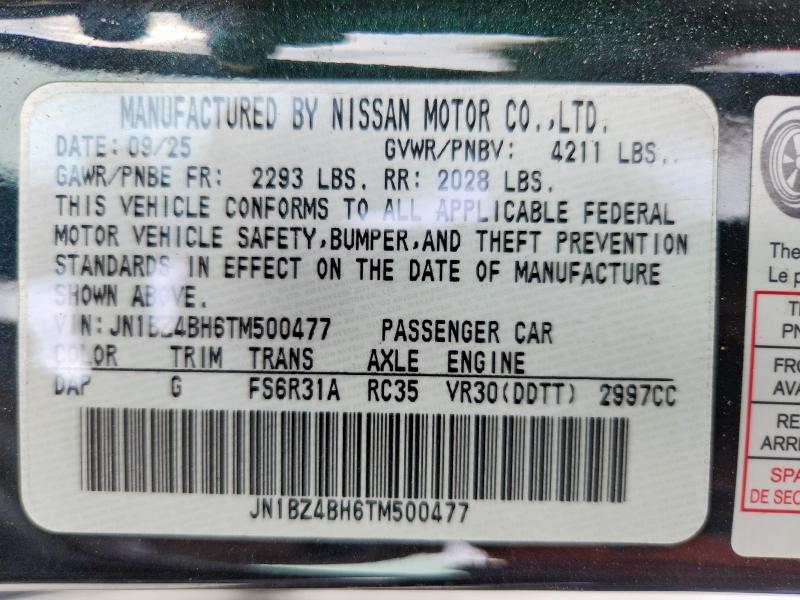 Продаж на аукціоні авто 2026 Nissan Z, vin: JN1BZ4BH6TM500477, номер лоту: 52420836