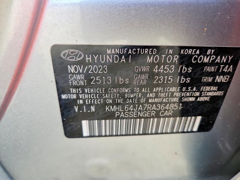 Aukcja sprzedaży 2024 Hyundai Sonata, vin: KMHL64JA7RA364851, numer aukcji: 55279446