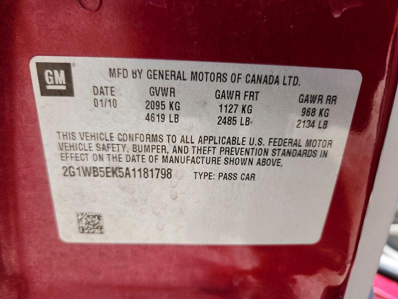 Продаж на аукціоні авто 2010 Chevrolet Impala, vin: 2G1WB5EK5A1181798, номер лоту: 55363146