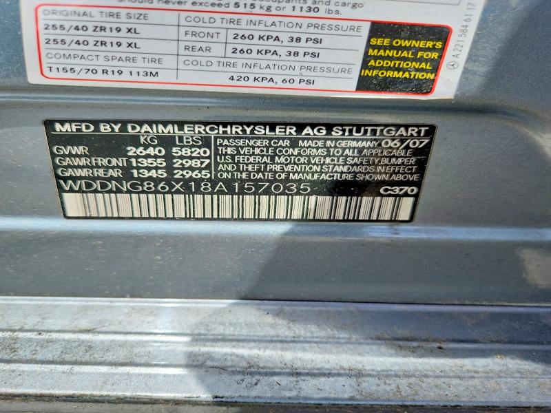 Aukcja sprzedaży 2008 Mercedes-benz S-class S550, vin: WDDNG86X18A157035, numer aukcji: 54670946