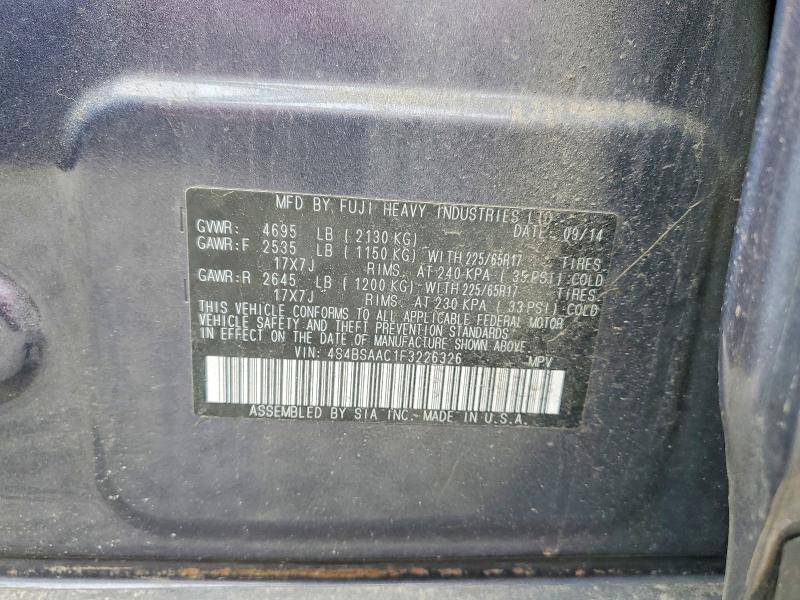 Aukcja sprzedaży 2015 Subaru Outback, vin: 4S4BSAAC1F3226326, numer aukcji: 54540266