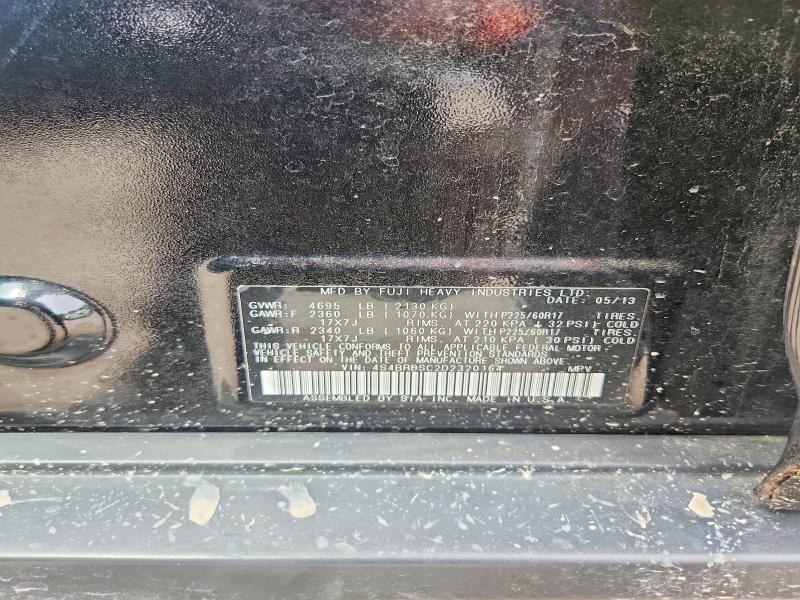 55169256 :رقم المزاد ، 4S4BRDSC2D2320164 vin ، 2013 Subaru Outback مزاد بيع