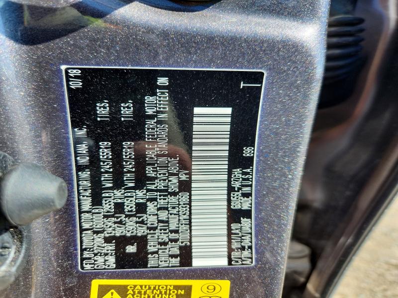 2019 Toyota Highlander მანქანა იყიდება აუქციონზე, vin: 5TDDZRFH1KS931860, აუქციონის ნომერი: 51949876
