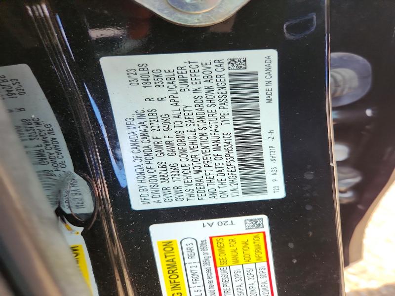 Продажа на аукционе авто 2023 Honda Civic, vin: 2HGFE2F53PH534109, номер лота: 54700136