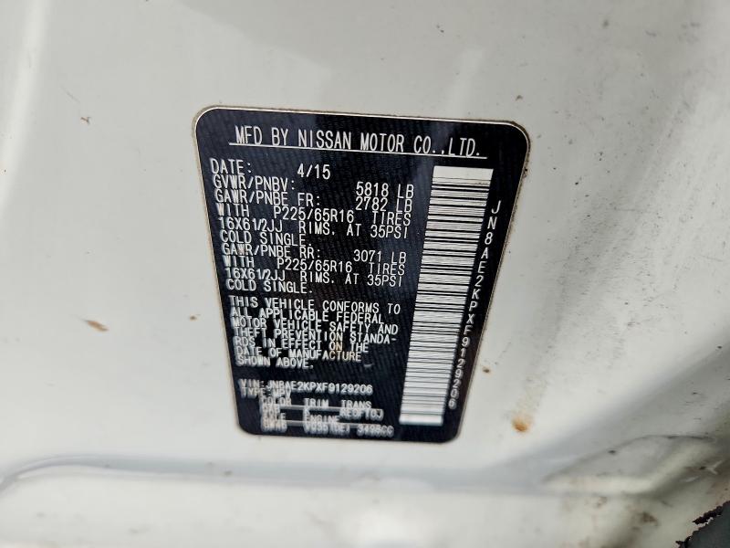 Продаж на аукціоні авто 2015 Nissan Quest, vin: JN8AE2KPXF9129206, номер лоту: 52606666