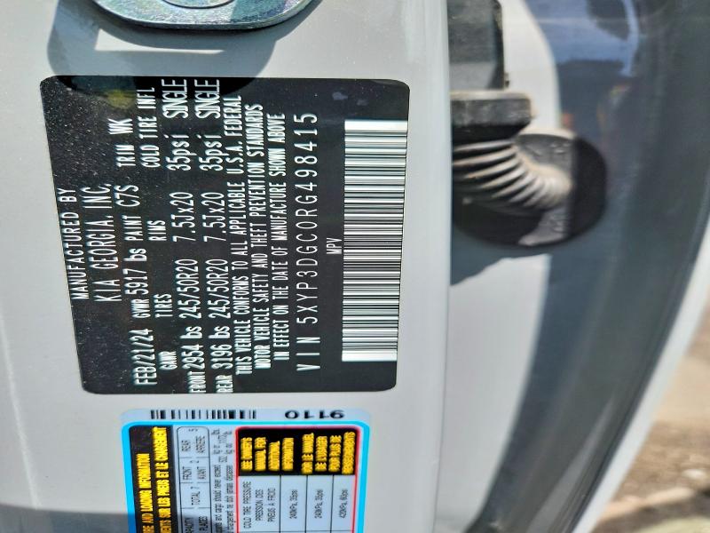 Aukcja sprzedaży 2024 Kia Telluride, vin: 5XYP3DGC0RG498415, numer aukcji: 55137776