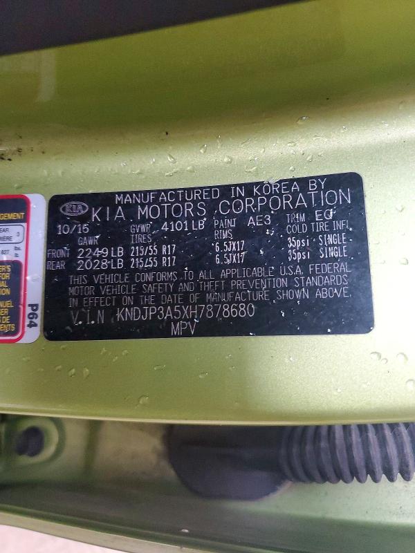 Продаж на аукціоні авто 2017 Kia Soul, vin: KNDJP3A5XH7878680, номер лоту: 53598176