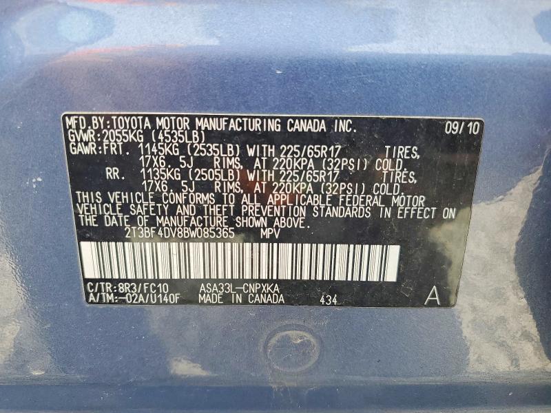 52622076 :رقم المزاد ، 2T3BF4DV8BW085365 vin ، 2011 Toyota Rav4 مزاد بيع