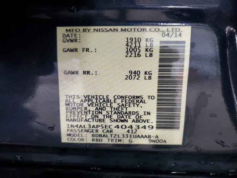 Aukcja sprzedaży 2014 Nissan Altima, vin: 1N4AL3AP5EC404349, numer aukcji: 53254866