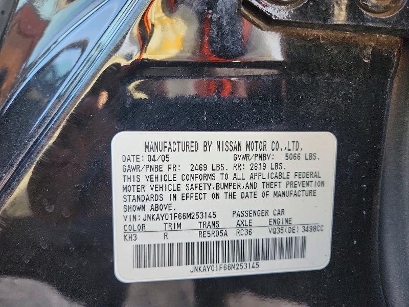 Aukcja sprzedaży 2006 Infiniti M35, vin: JNKAY01F66M253145, numer aukcji: 50940786