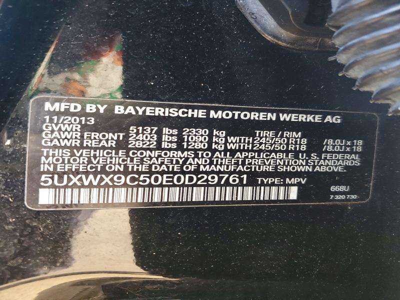 Aukcja sprzedaży 2014 Bmw X3, vin: 5UXWX9C50E0D29761, numer aukcji: 53982286