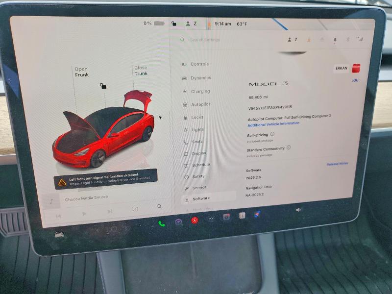 2023 Tesla Model 3 მანქანა იყიდება აუქციონზე, vin: 5YJ3E1EAXPF429115, აუქციონის ნომერი: 52905266