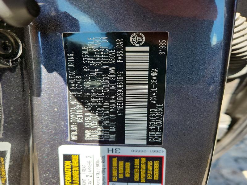 55254586 :رقم المزاد ، 4T1BE46K99U861642 vin ، 2009 Toyota Camry مزاد بيع