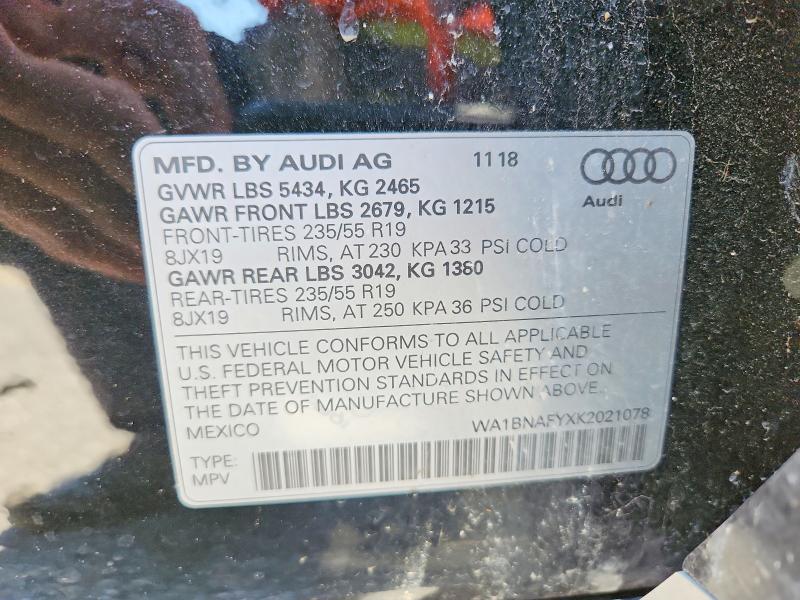 Продажа на аукционе авто 2019 Audi Q5, vin: WA1BNAFYXK2021078, номер лота: 53139636