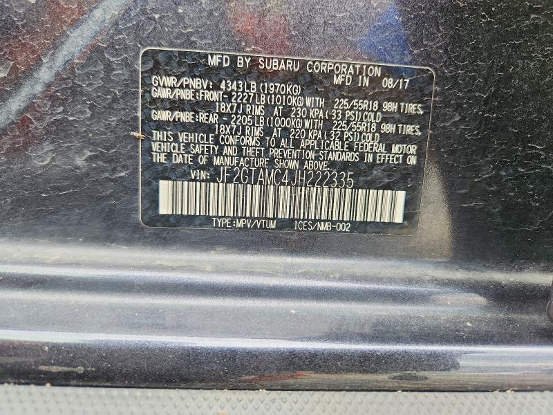 Aukcja sprzedaży 2018 Subaru Crosstrek, vin: JF2GTAMC4JH222335, numer aukcji: 53963216