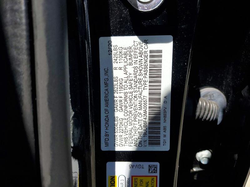 2021 Acura Tlx მანქანა იყიდება აუქციონზე, vin: 19UUB6F43MA006577, აუქციონის ნომერი: 55008166