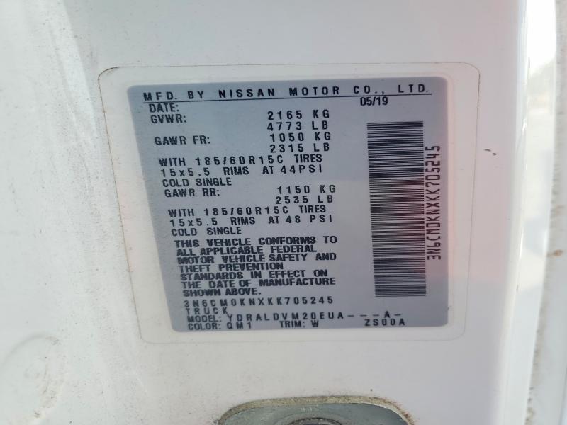 53950886 :رقم المزاد ، 3N6CM0KNXKK705245 vin ، 2019 Nissan Nv200 مزاد بيع