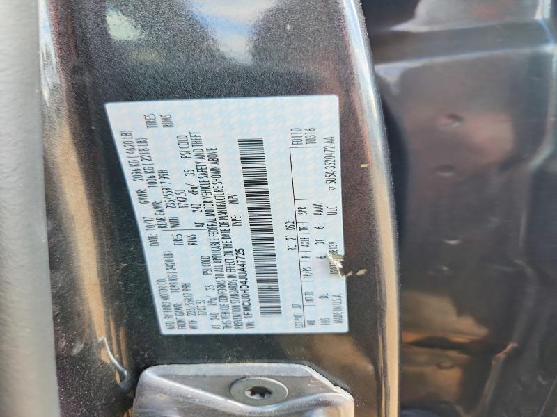 52938346 :رقم المزاد ، 1FMCU0HD4JUA47725 vin ، 2018 Ford Escape مزاد بيع